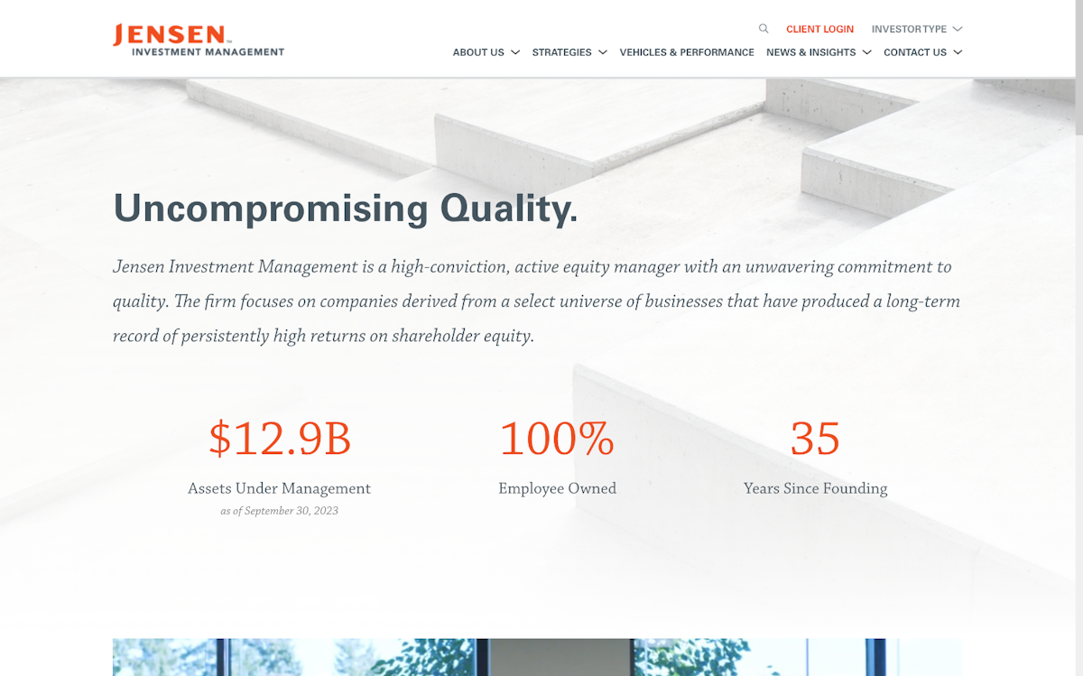 Jensen Investment Management website.